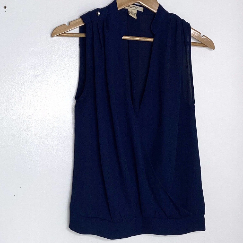 Arden B Criss Cross Draped Front Sleeveless Top XS ~